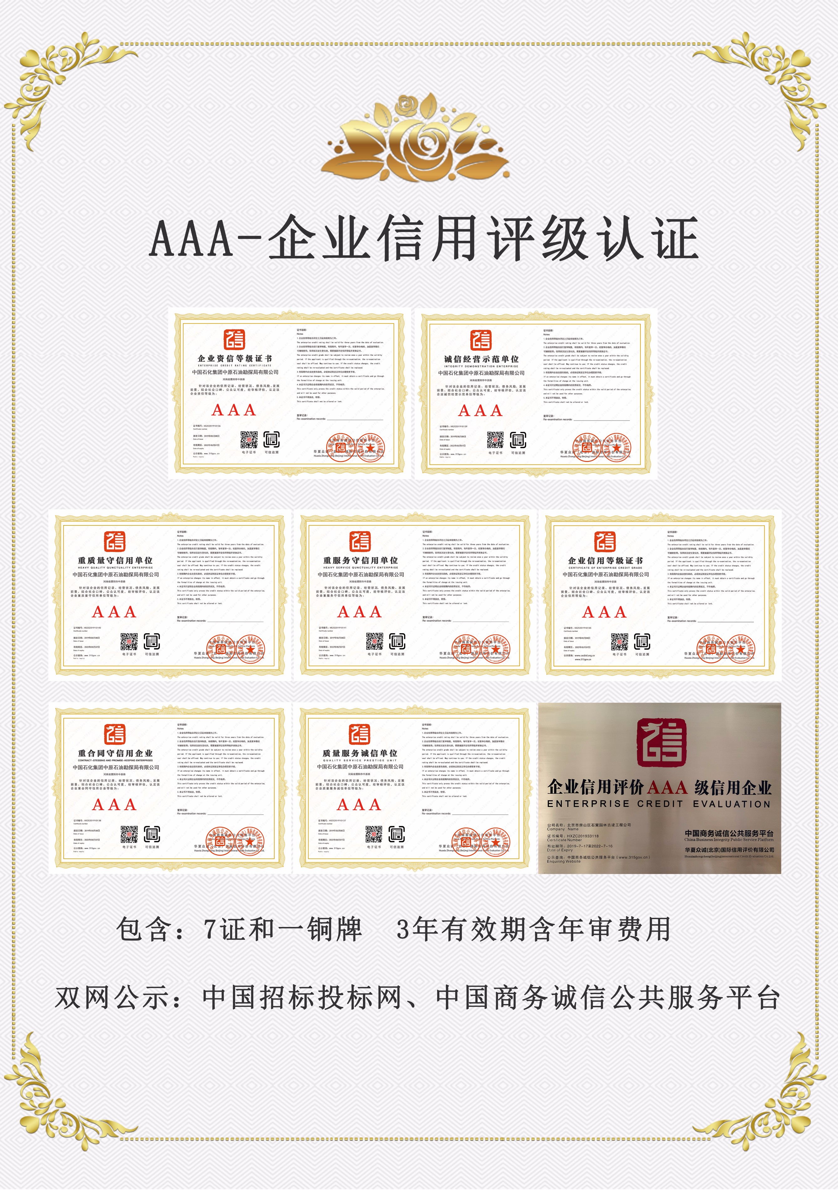 青岛企业信用评级,AAA信用等级,信用评